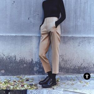 High waist dress pant beige Zara never worn with tags